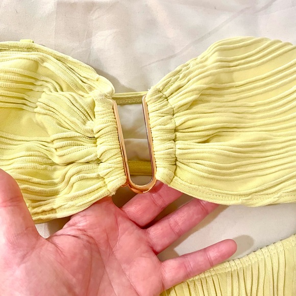 Fanuerg Yellow Ribbed Bikini Set - Picture 6 of 11
